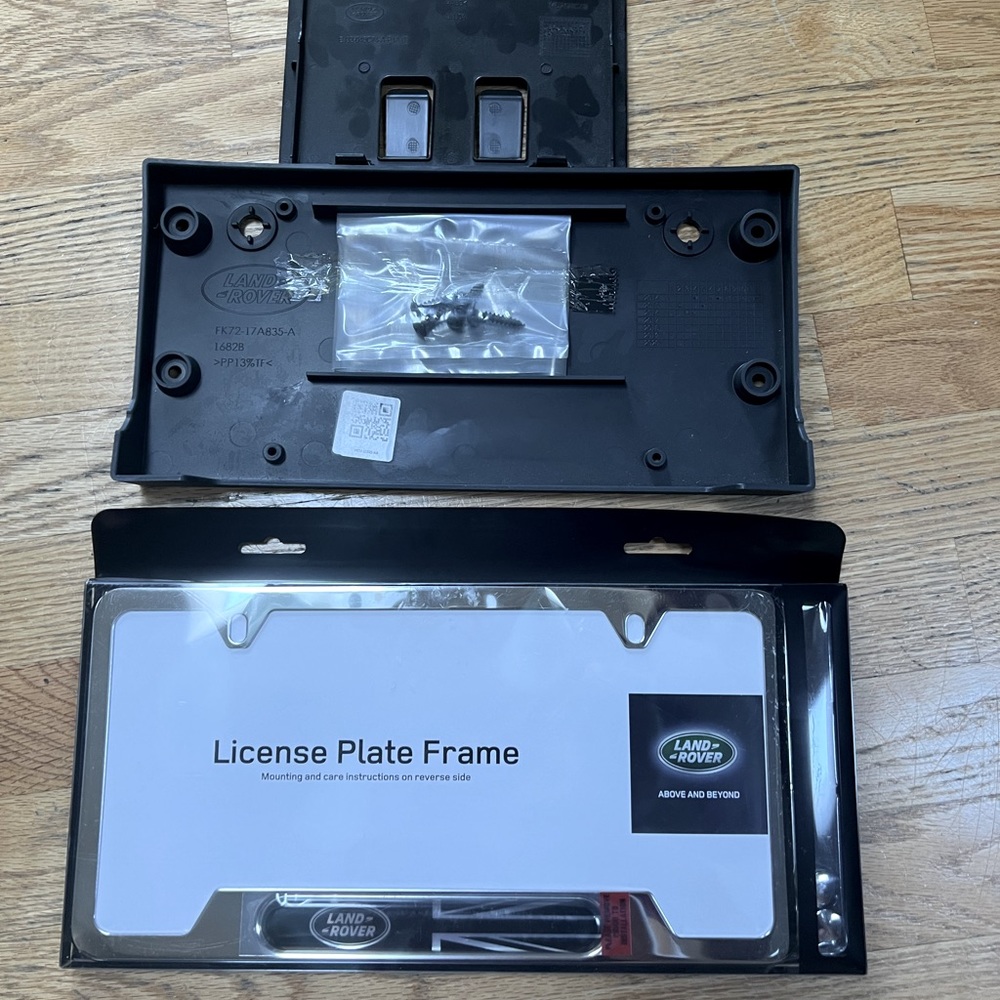 Authentic Brand New Land Rover License Plate Frame and Mount.